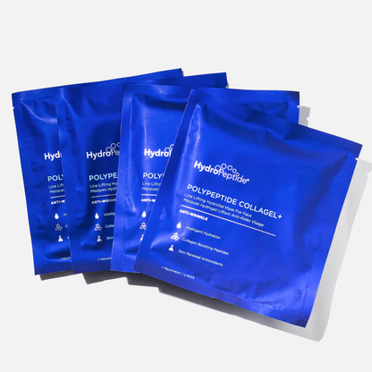HydroPeptide Polypeptide Collagel Mask for Face - 4 Pack | Anti-Wrinkle | Line Lifting Hydrogel Masks